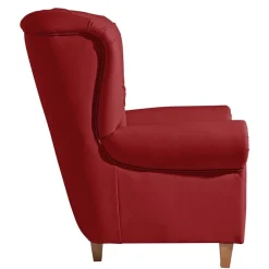 Roter Kunstleder Sessel im Chesterfield Look - Swan