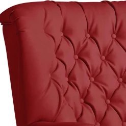 Roter Kunstleder Sessel im Chesterfield Look - Swan