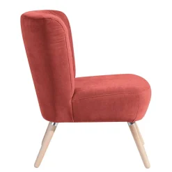 Roter Loungesessel aus Velours - Porecca