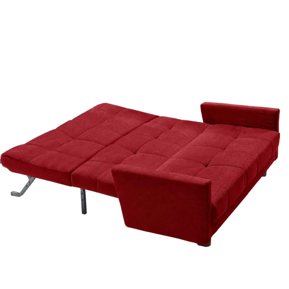 Rotes Schlafsofa mit Flachgewebe Bezug - Singuaro
