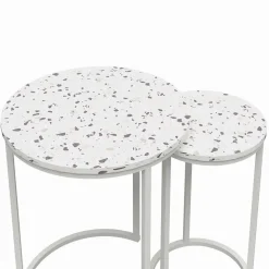 Runde Beistelltische in Terrazzo Optik - Genns (zweiteilig)