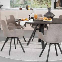 Runde Essgruppe für 6 Personen - Malinsa (siebenteilig)