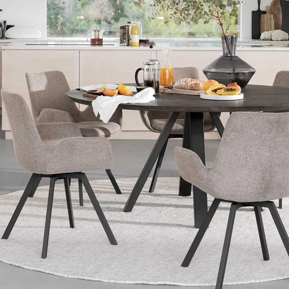 Runde Essgruppe für 6 Personen - Malinsa (siebenteilig)