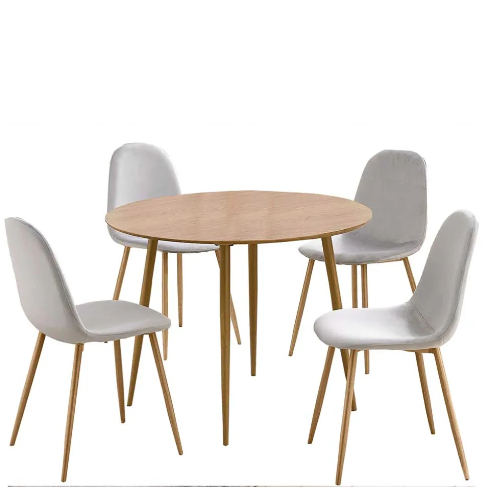 Runde Essgruppe mit Schalenstühlen - Fabiola (fünfteilig)