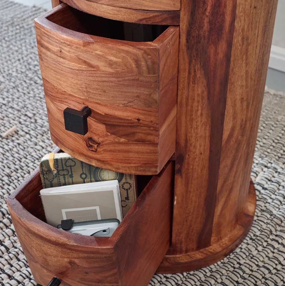 Runde Hochkommode mit vier Schubladen - Etienna