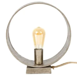 Runde Industrial Tischleuchte in Nickelfarben - Ayero