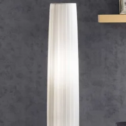 Runde Stehlampe in Weiß & Chrom - Radojan