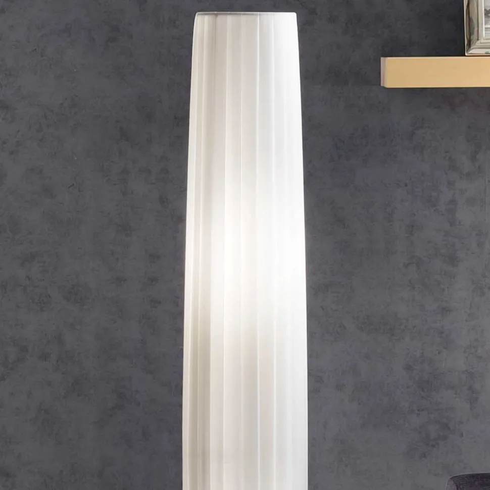 Runde Stehlampe in Weiß & Chrom - Radojan