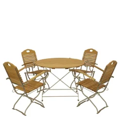 Runde Tischgruppe für den Garten - Champagne (fünfteilig)