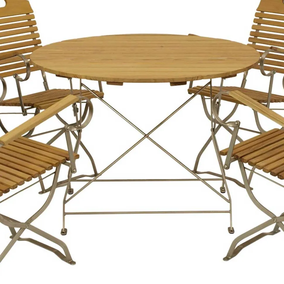 Runde Tischgruppe für den Garten - Champagne (fünfteilig)