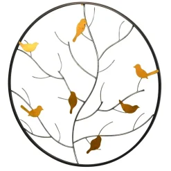 Runde Wanddeko Baum mit Vögeln - Azucar