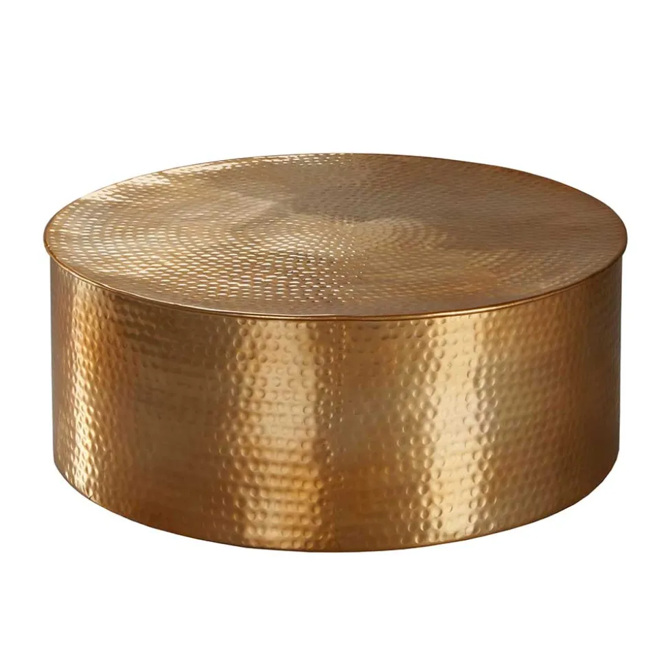 Runder Alu Couchtisch in Goldfarben - Cosima