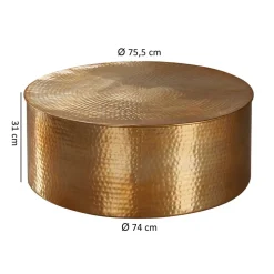 Runder Alu Couchtisch in Goldfarben - Cosima