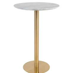 Runder Bartisch in Marmor Optik & Gold - Vinarios