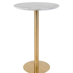 Runder Bartisch in Marmor Optik & Gold - Vinarios