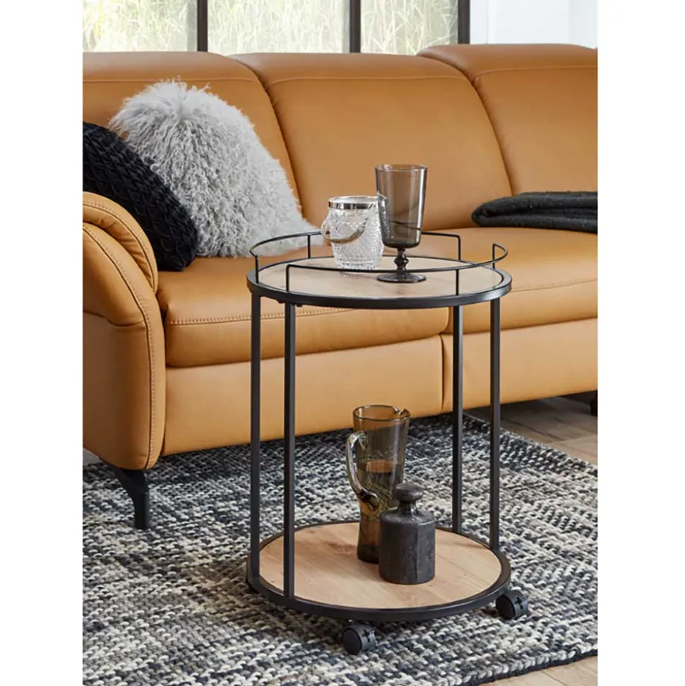 Runder Beistelltisch auf Rollen - Floyda