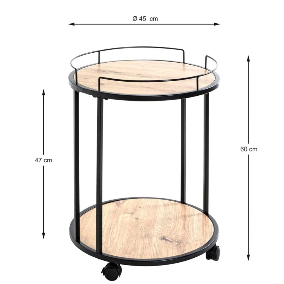 Runder Beistelltisch auf Rollen - Floyda