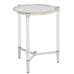 Runder Beistelltisch aus Glas & Acrylglas - Babeny