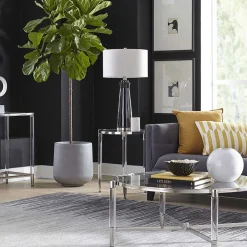 Runder Beistelltisch aus Glas & Acrylglas - Babeny