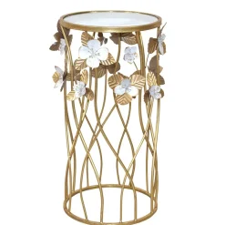 Runder Beistelltisch aus Spiegelglas & Metall - Nycholo