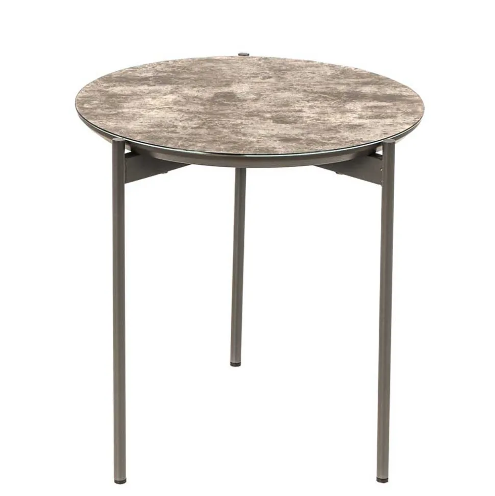 Runder Beistelltisch in Braun & Weiß & Grau - Parcelov