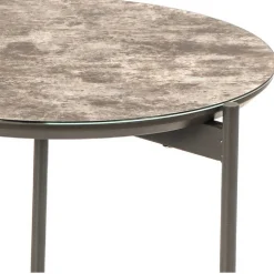 Runder Beistelltisch in Braun & Weiß & Grau - Parcelov