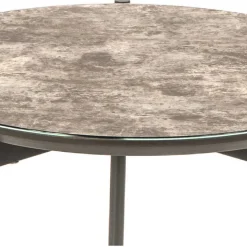 Runder Beistelltisch in Braun & Weiß & Grau - Parcelov