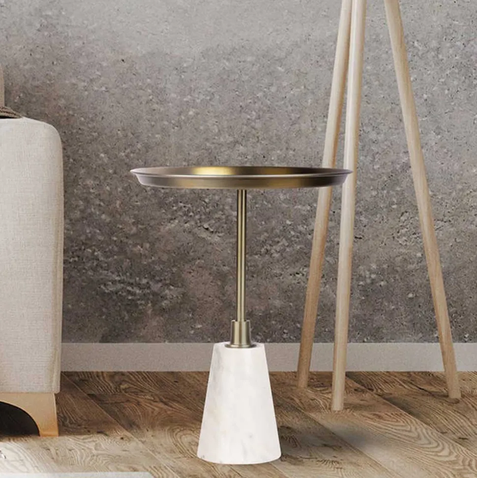 Runder Beistelltisch in Gold - Manarola