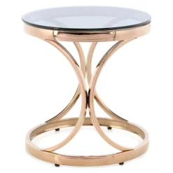 Runder Beistelltisch in Grau & Rosegold - Zenus