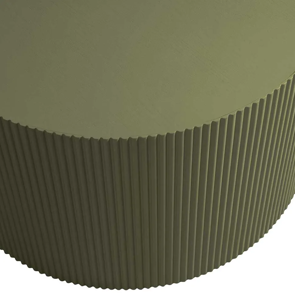 Runder Beistelltisch in Oliv Grün - Rhodos