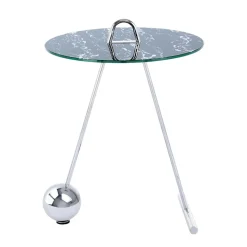 Runder Beistelltisch in Schwarz & Silber - Chaylin