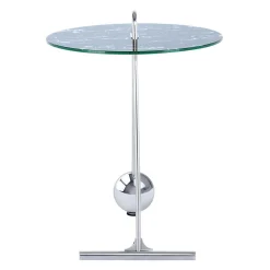 Runder Beistelltisch in Schwarz & Silber - Chaylin