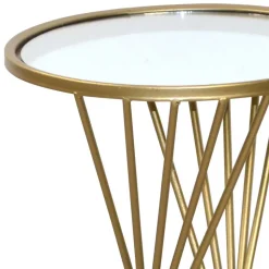 Runder Beistelltisch mit Spiegelglas Platte - Titu