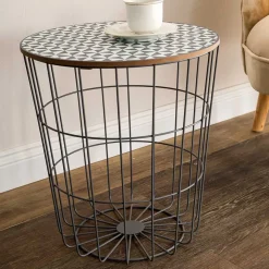 Runder Beistelltisch mit abnehmbarer Platte - Azuara