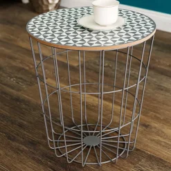 Runder Beistelltisch mit abnehmbarer Platte - Azuara