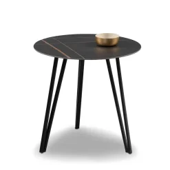 Runder Beistelltisch mit Sinterstein Platte - Avenir