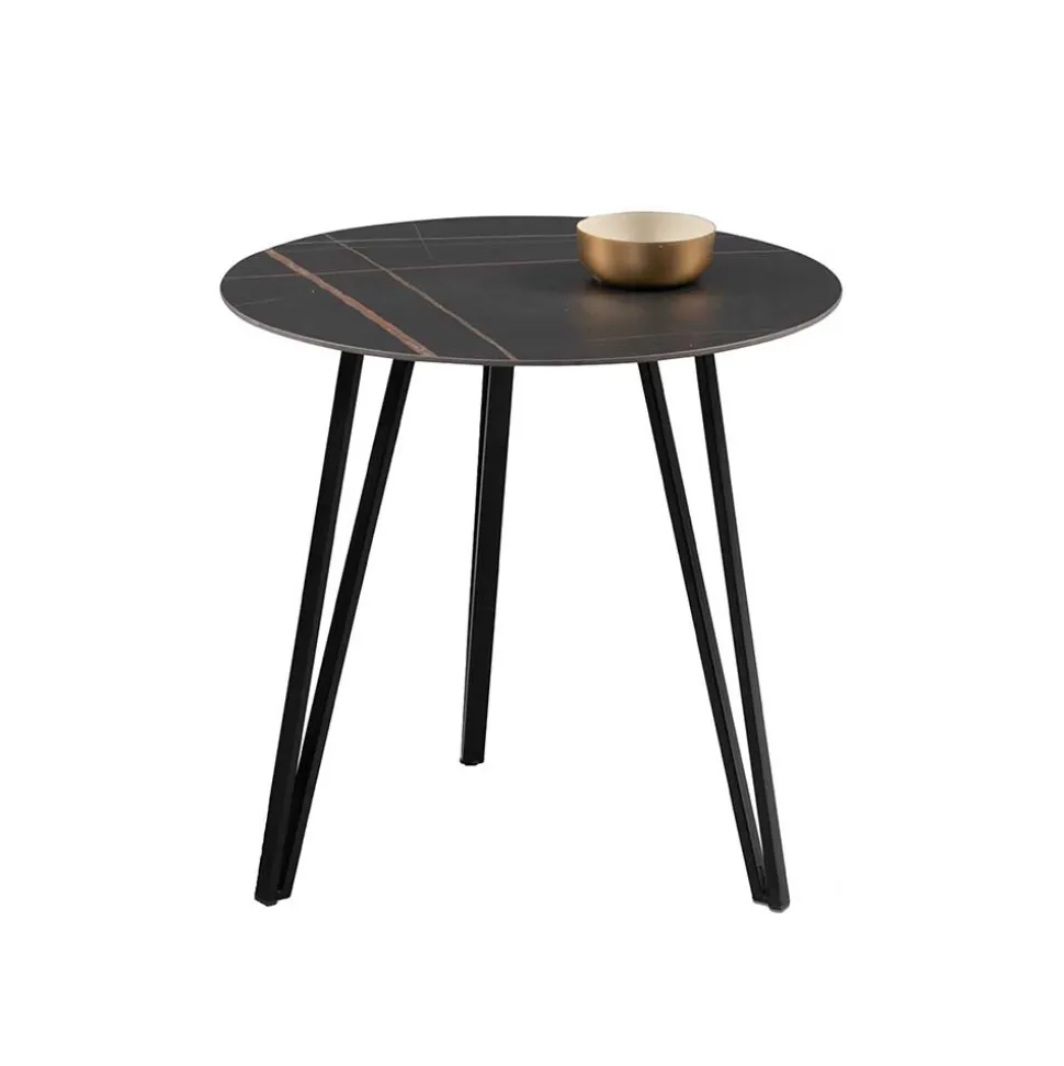 Runder Beistelltisch mit Sinterstein Platte - Avenir