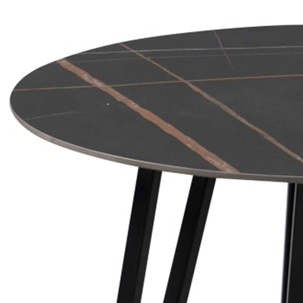 Runder Beistelltisch mit Sinterstein Platte - Avenir