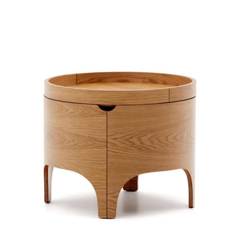 Runder Beistelltisch mit Esche Furnier - Raso