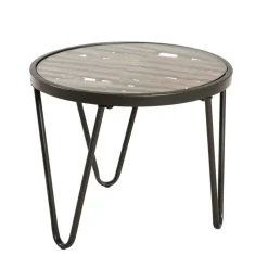 Runder Beistelltisch mit Glas & Holz - Caleo