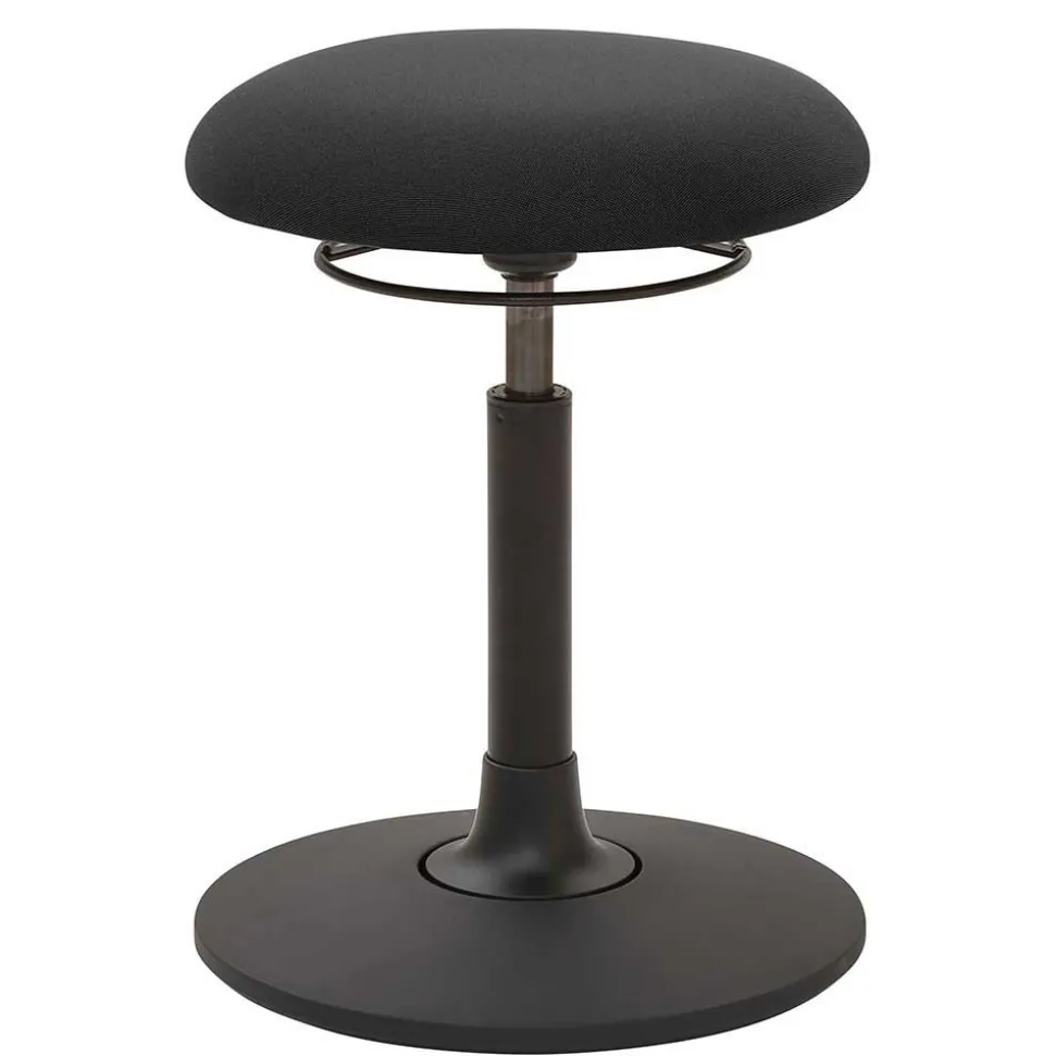 Runder Bürohocker in Anthrazit & Schwarz - Juleste