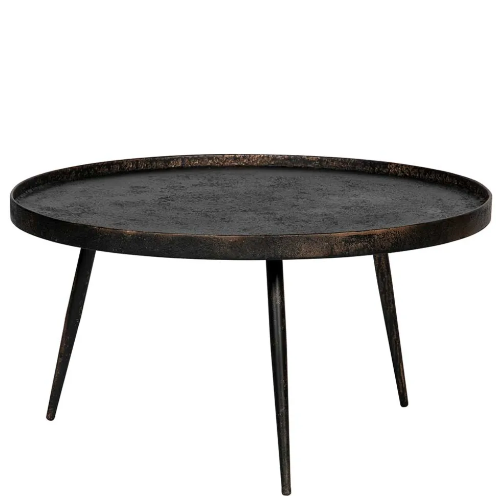 Runder Couchtisch aus Schichtholz & Metall - Niova