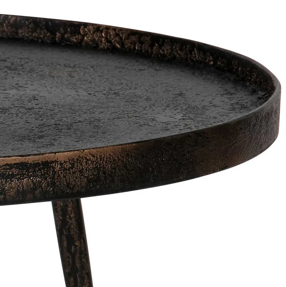 Runder Couchtisch aus Schichtholz & Metall - Niova