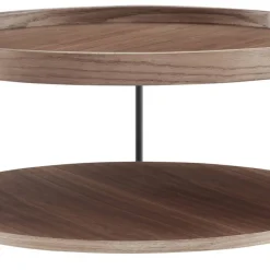Runder Couchtisch mit Walnuss Furnier - Ezema