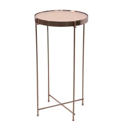 Runder Design Beistelltisch in Rosegold - Merka