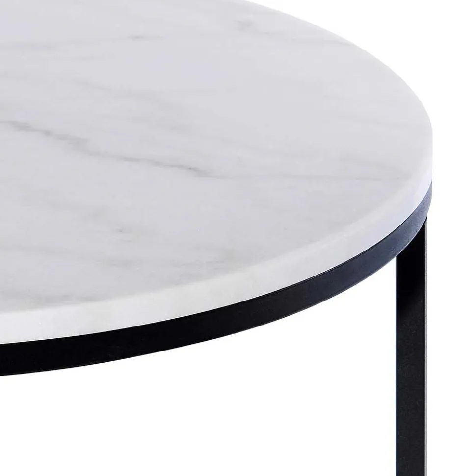 Runder Design Couchtisch mit Marmorplatte - Ciliuma