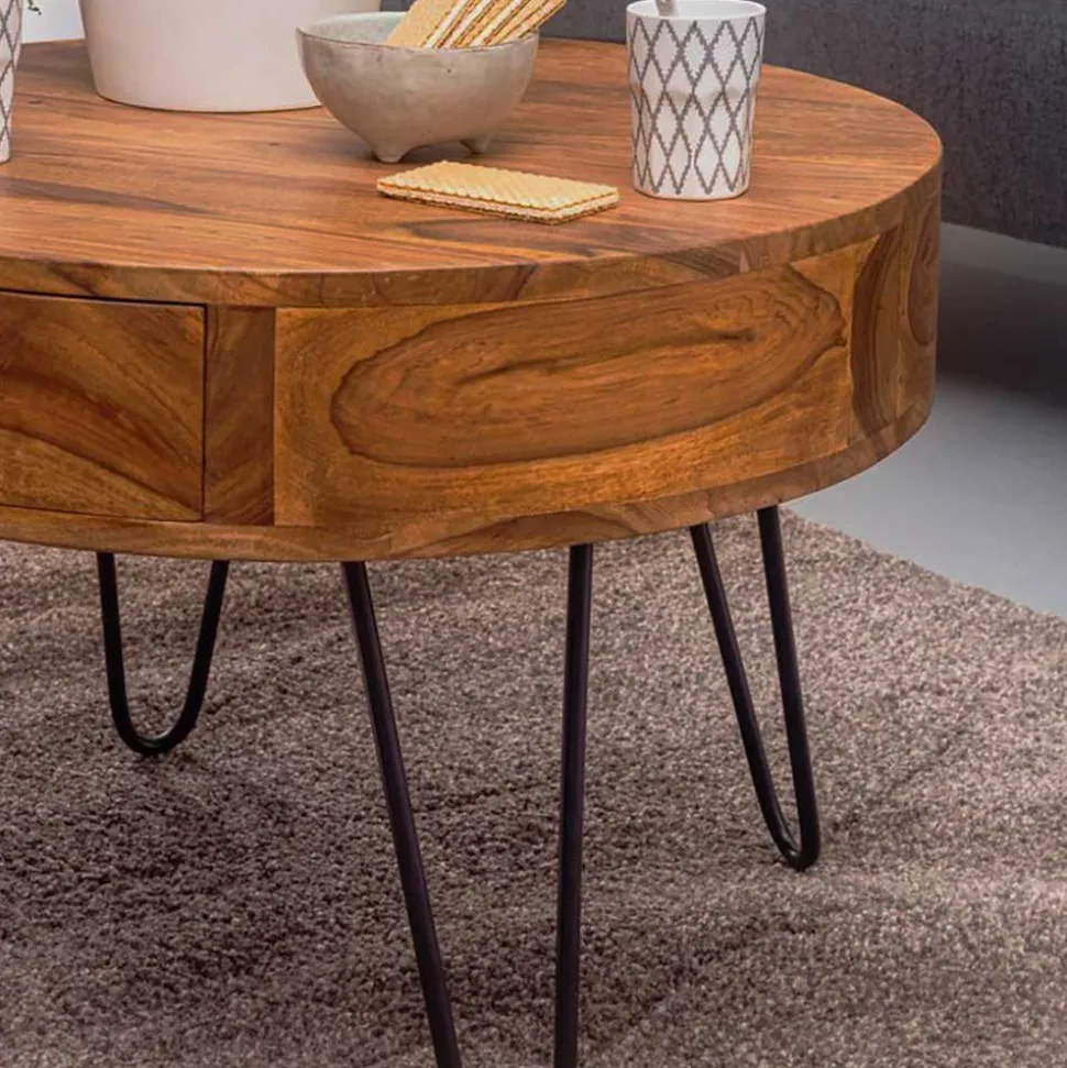 Runder Design Couchtisch mit Schublade - Pullman