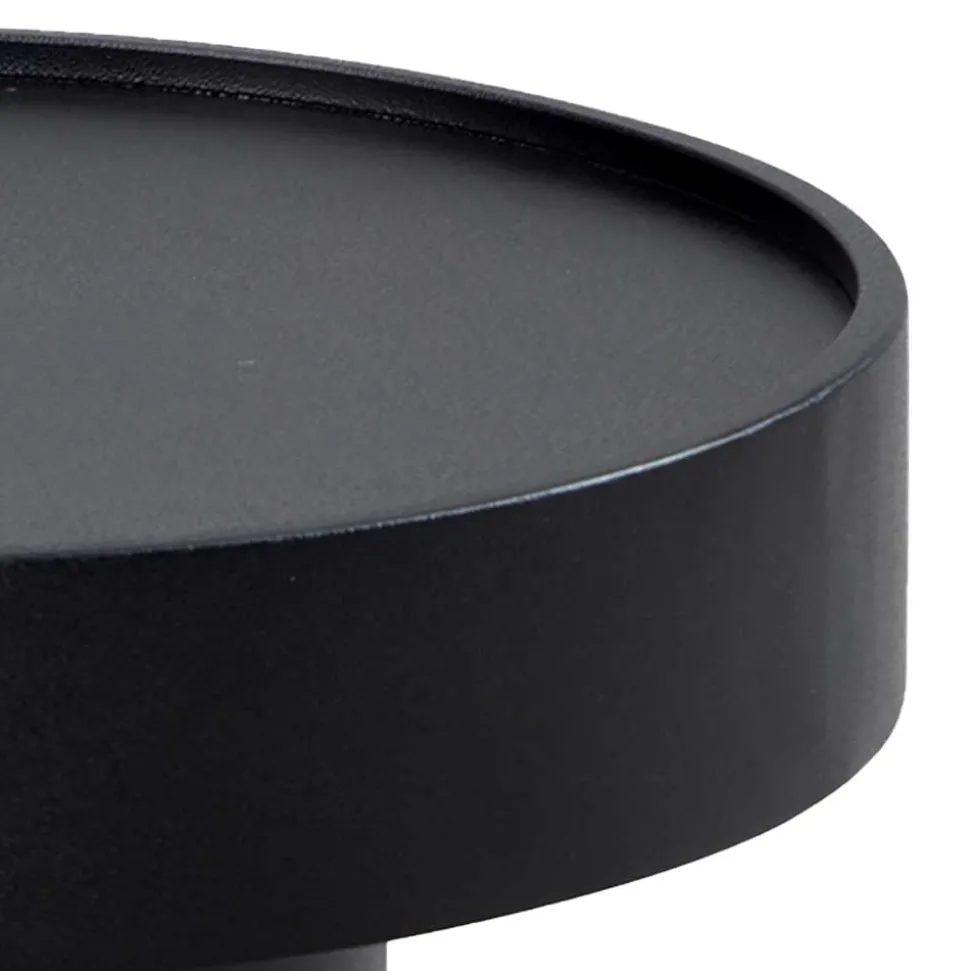 Runder Design-Couchtisch in Schwarz - Plurana
