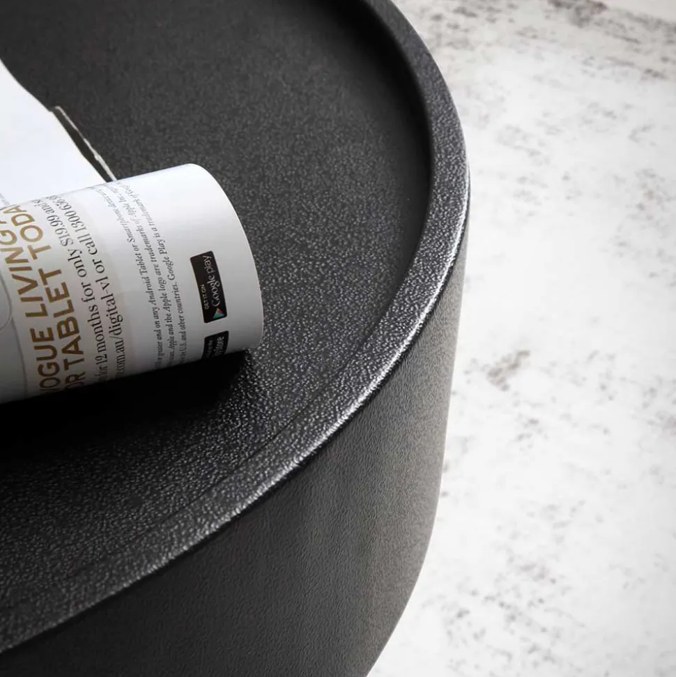 Runder Design-Couchtisch in Schwarz - Plurana