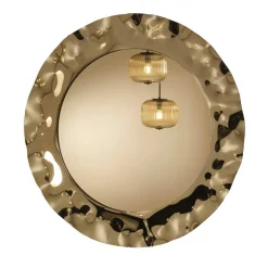 Runder Designerspiegel in Bronze - Atria
